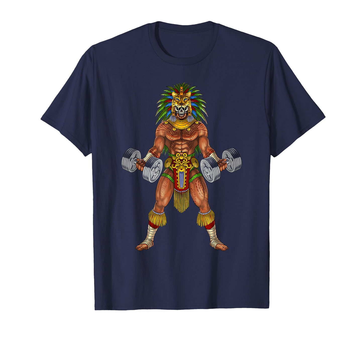 Aztec Jaguar Warrior Bodybuilding Gym Weightlifting Fitness T-Shirt
