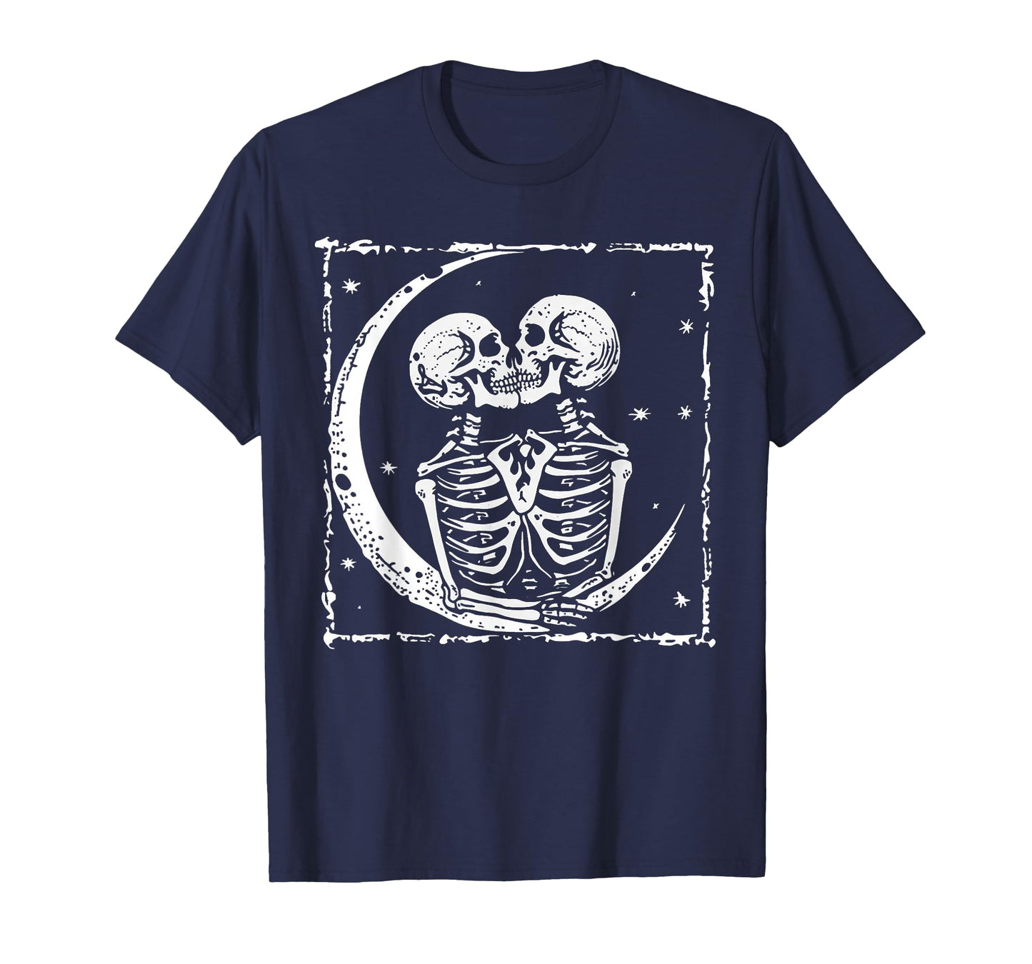 Moon Skeleton Couple Kiss Cute Halloween Costume Women Men T-Shirt