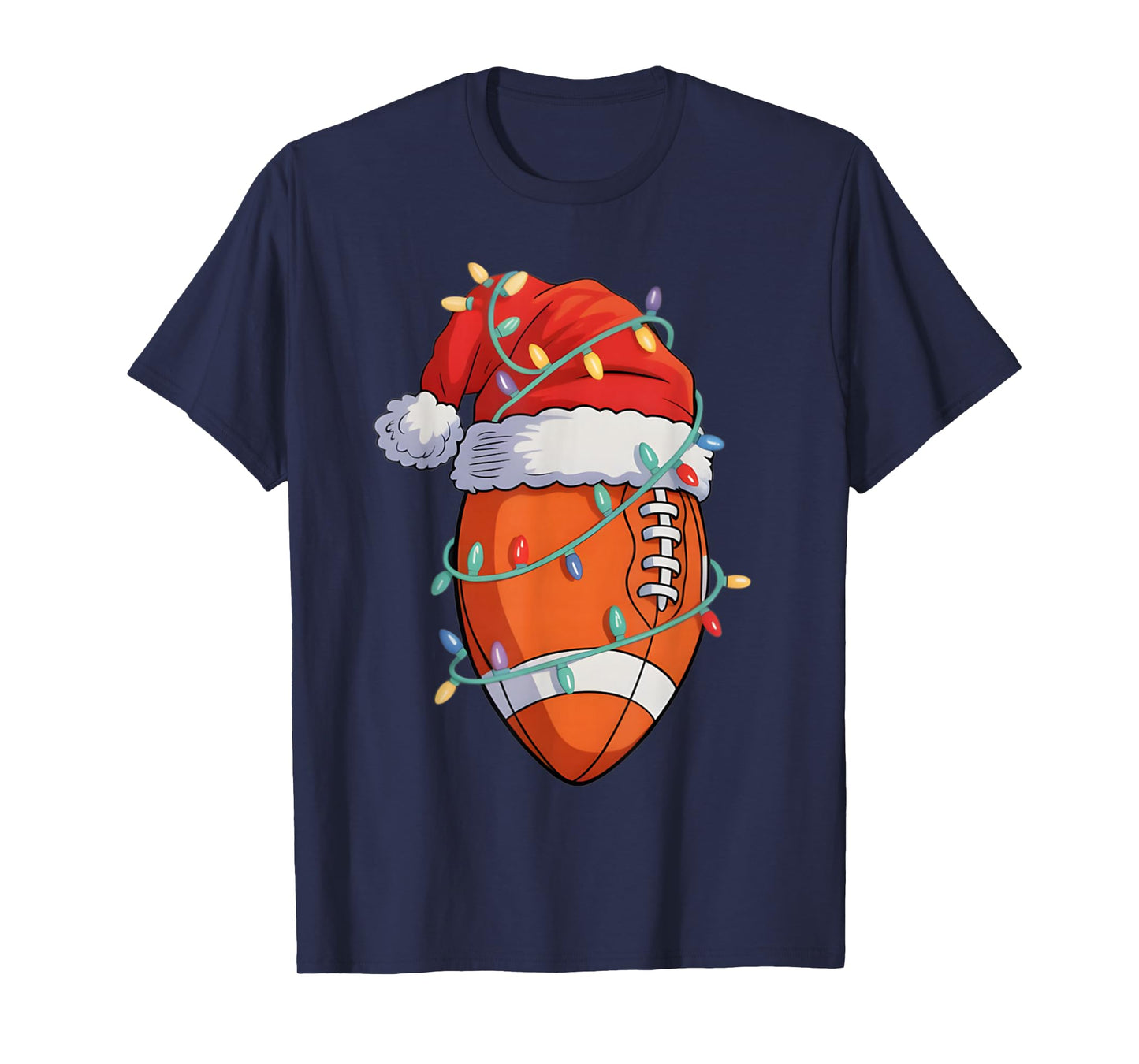 Santa Sports Design for Men Boys Christmas Football Player T-Shirt