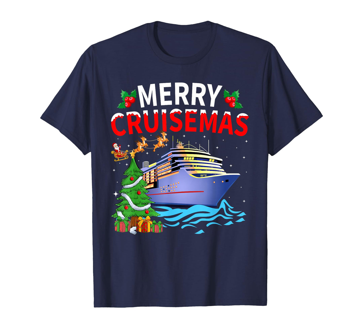 Cruise Ship Merry Christmas Family Cruising Vacation Xmas T-Shirt
