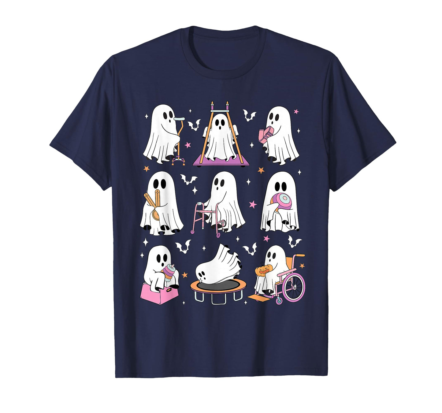 Occupational Therapy Halloween OT Retro Ghost Women Men Kids T-Shirt