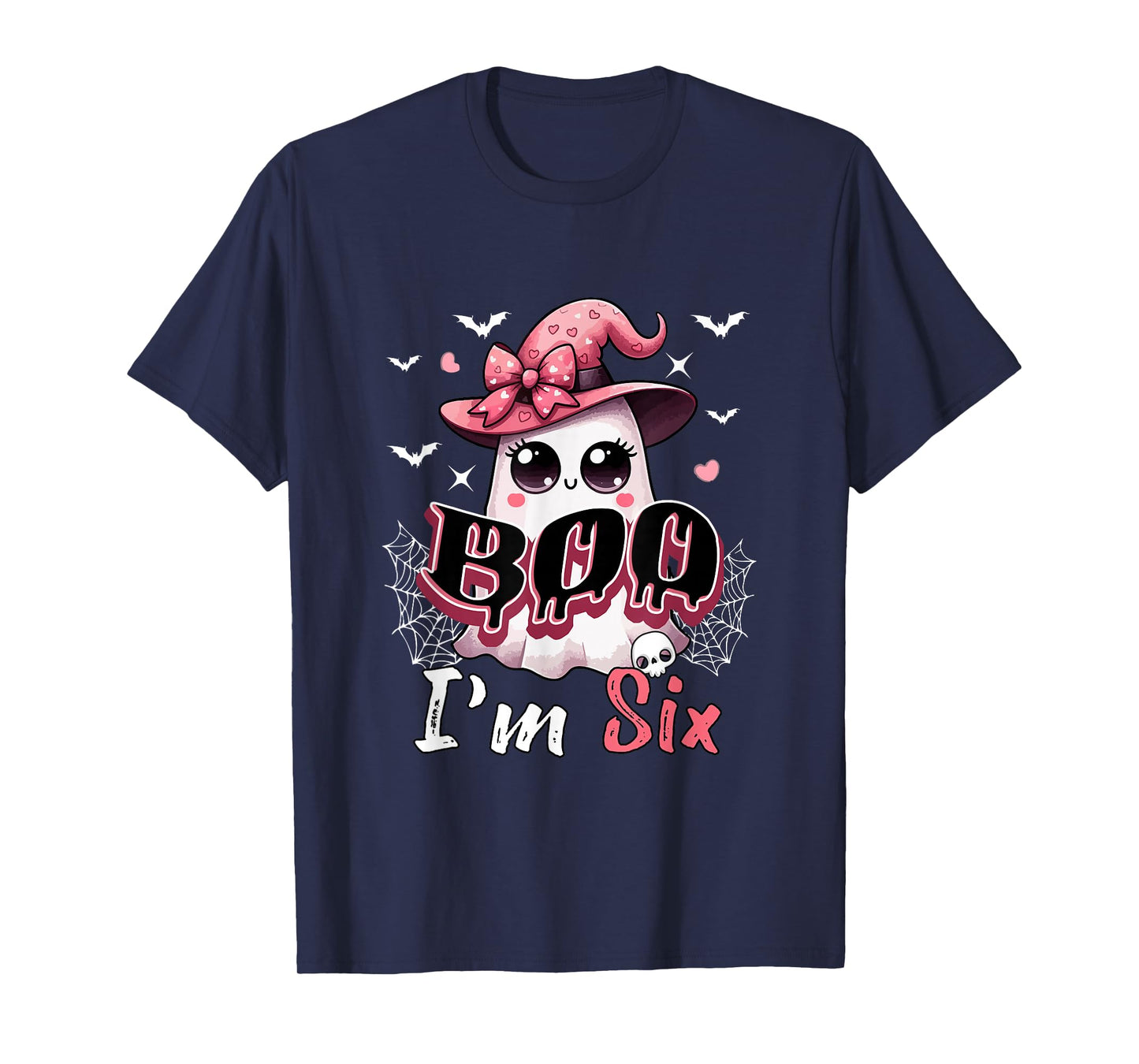 Boo I'm Six Halloween 6th Birthday Boo As Witch Lover Kids T-Shirt