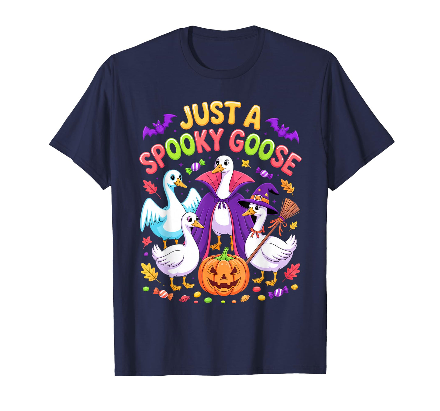 Just A Spooky Goose Family Halloween Outfit with Funny Geese T-Shirt