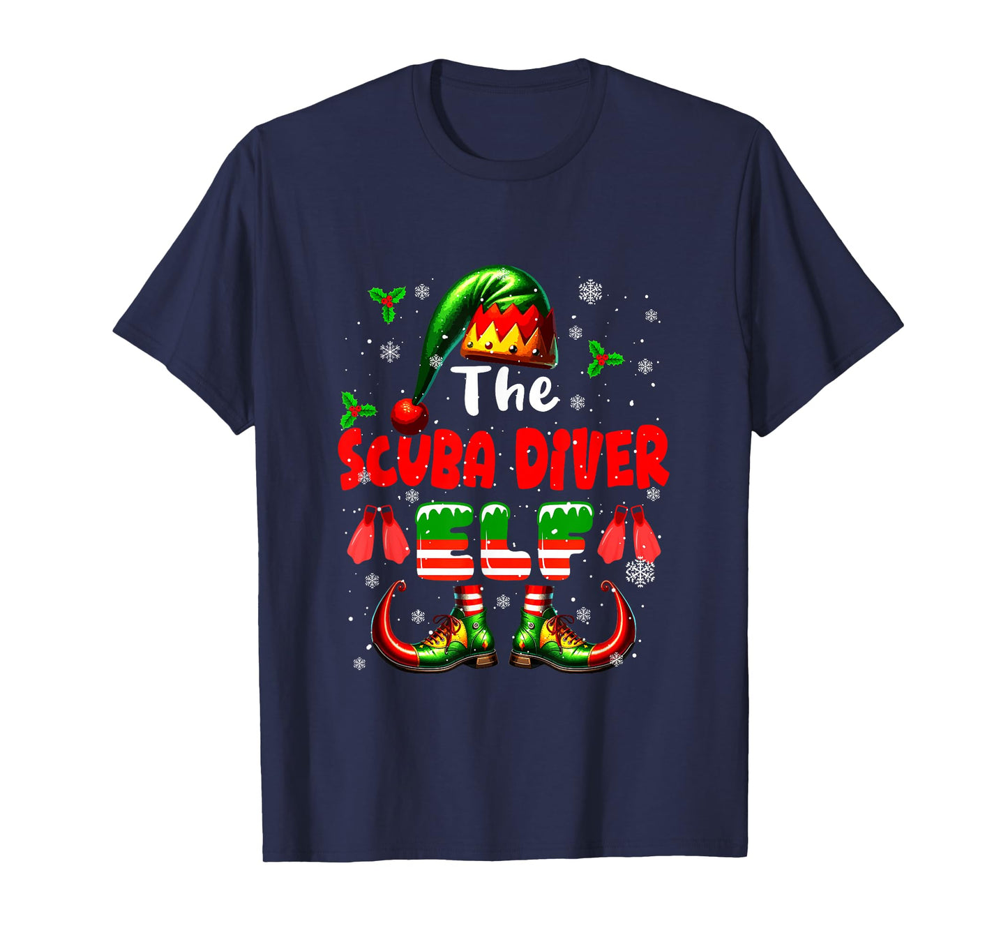 The Scuba Diver Elf Christmas Job Team Matching Parties T-Shirt