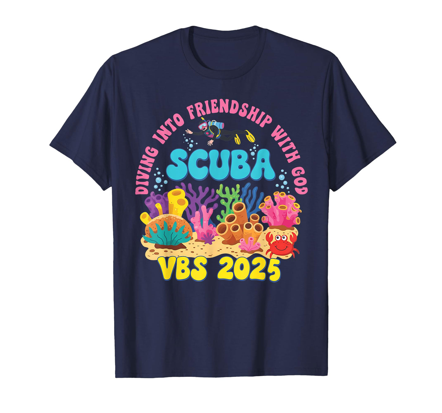Diving Into Friendship With God Beach Scuba VBS 2025 T-Shirt