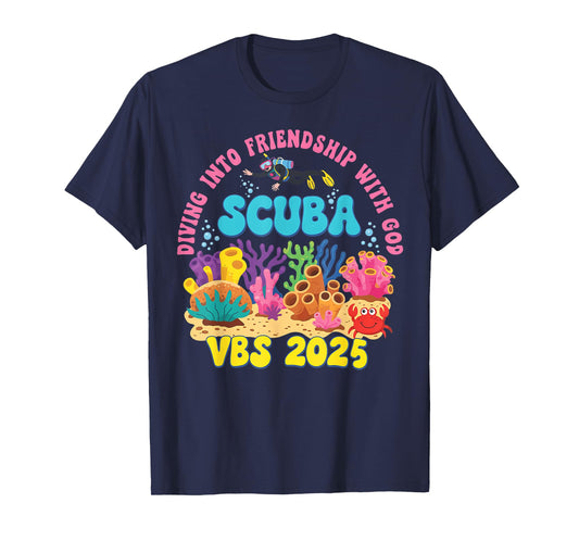 Diving Into Friendship With God Beach Scuba VBS 2025 T-Shirt
