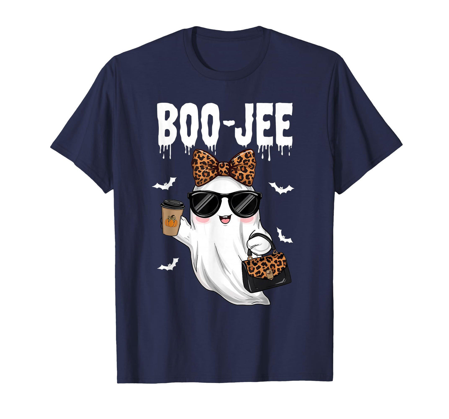 Boo JEE Boujee Pink Ghost Halloween October Vibes T-Shirt