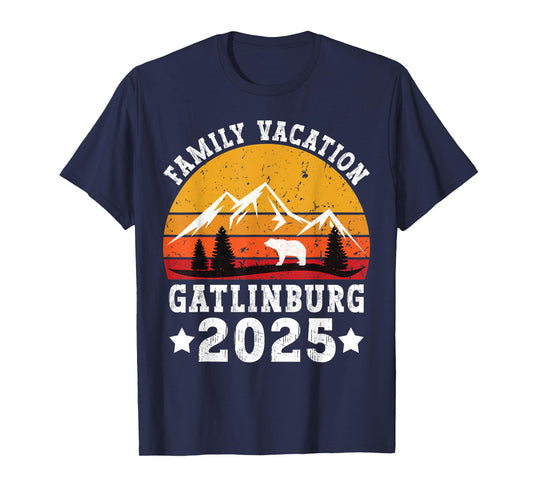 Family Vacation 2025 Gatlinburg Tennessee Smoky Mountains T-Shirt