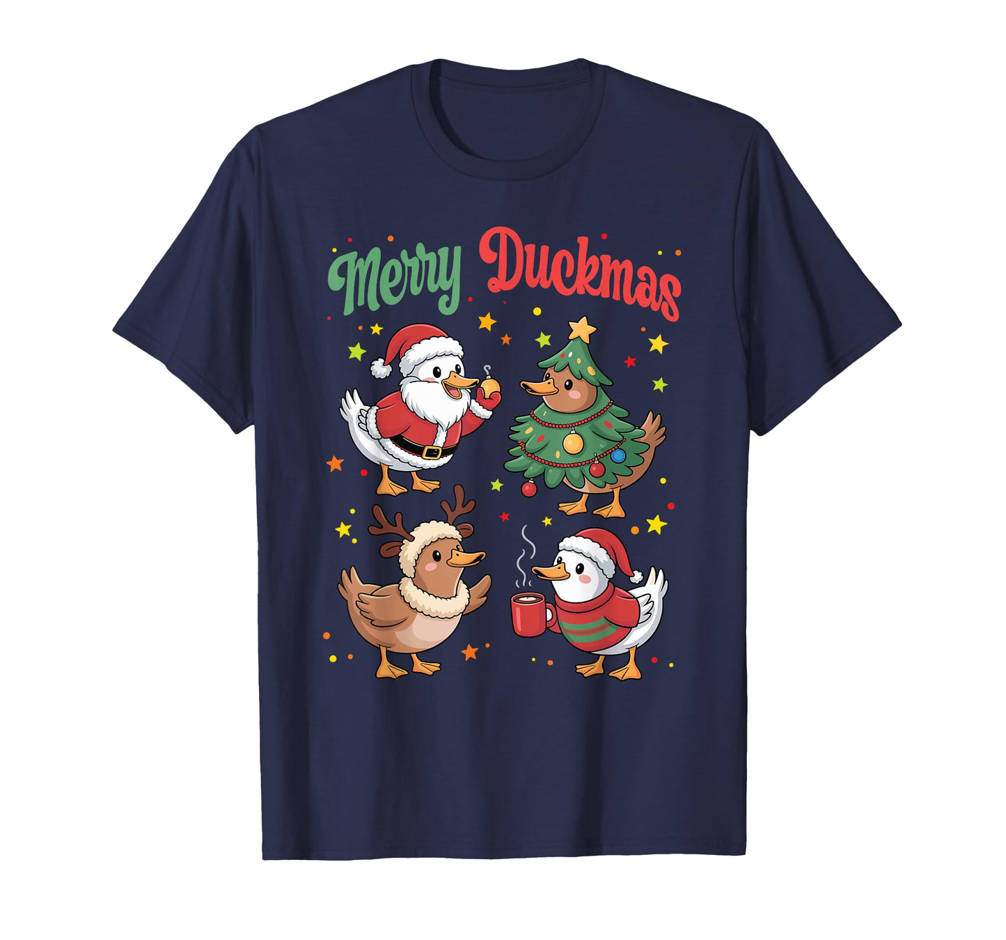 Merry Duckmas – Funny Christmas Ducks Holiday Design T-Shirt
