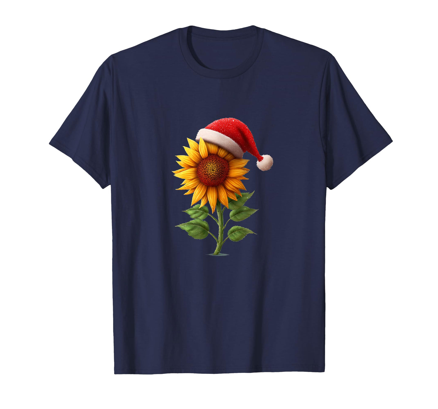 Awesome Sunflower Plant with Santa Hat for Festive Flowers T-Shirt