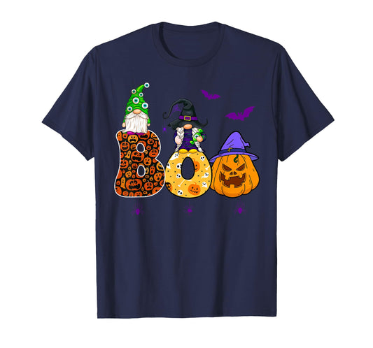 Funny Boo Witch Gnome Pumpkins Happy Halloween Costume T-Shirt