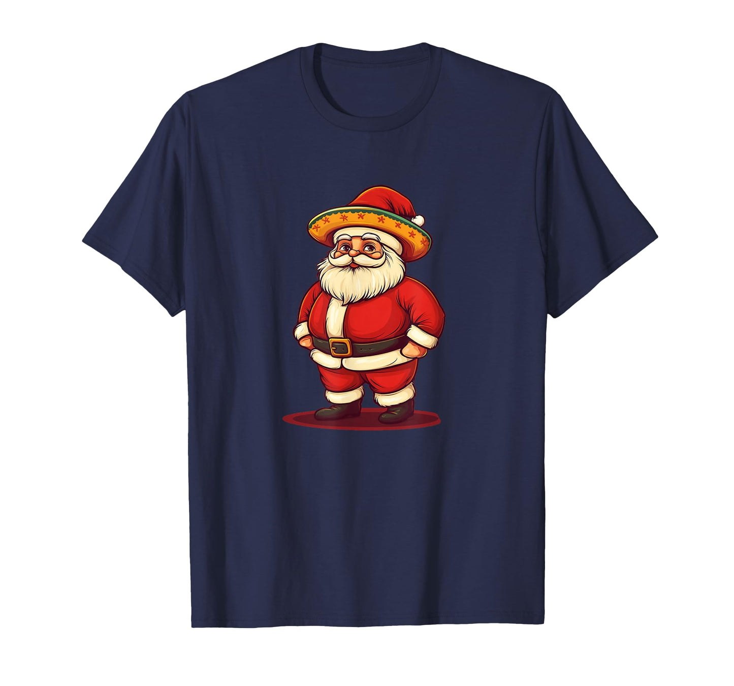 Festive Sombrero with Funny Santa Claus Costume T-Shirt