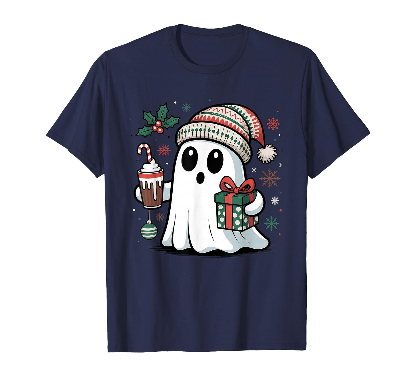 Ghost Christmas Santa Spooky Christmas T-Shirt