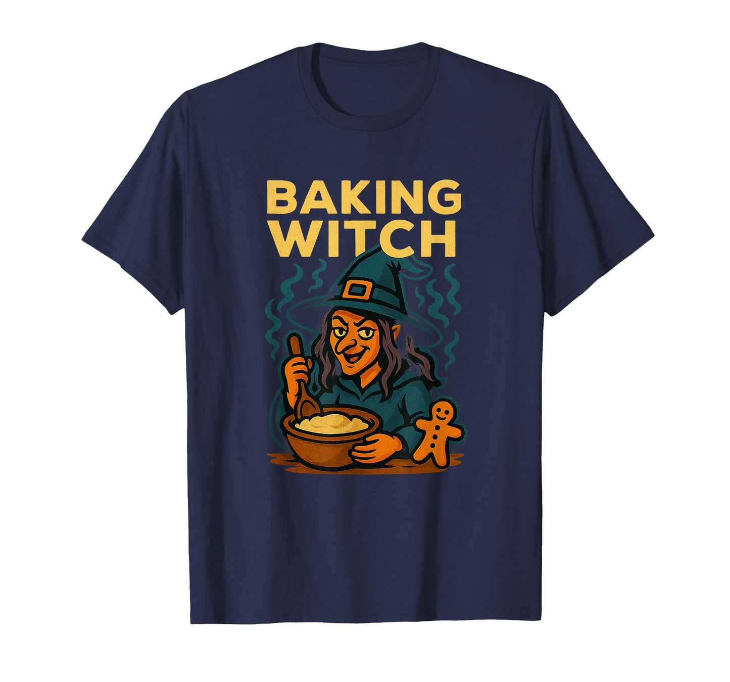 Baking Witch Cartoon Cauldron Cupcakes Pastries Halloween T-Shirt