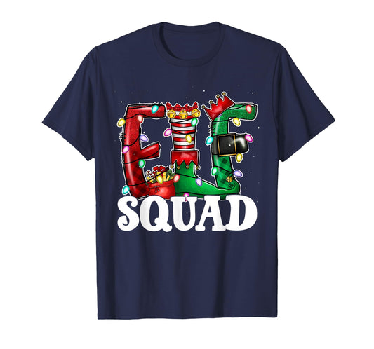 Elf Squad Funny Elf Family Christmas Xmas Matching Pajamas T-Shirt