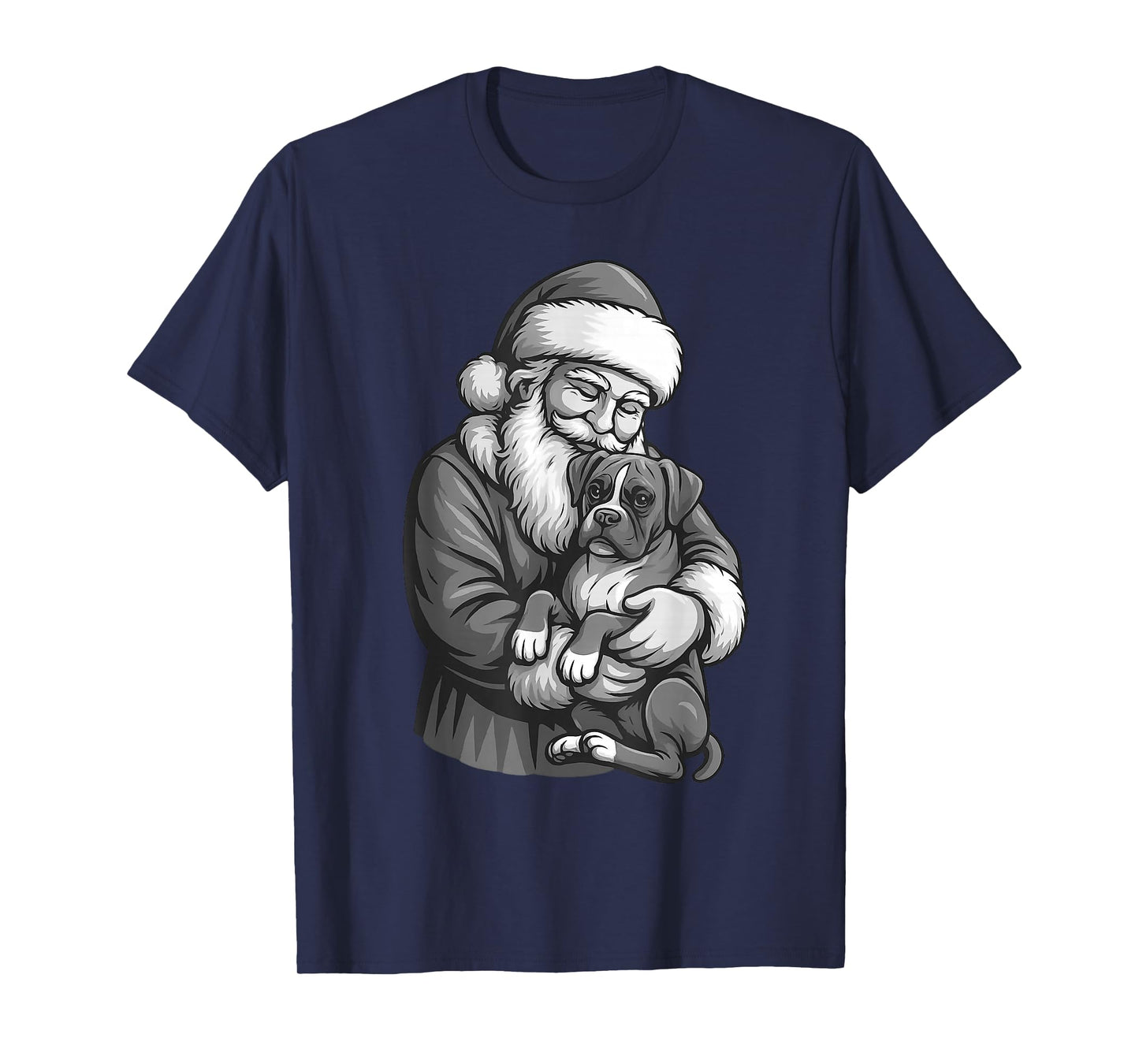 Boxer Dog Santa Claus Christmas Dog Lover T-Shirt