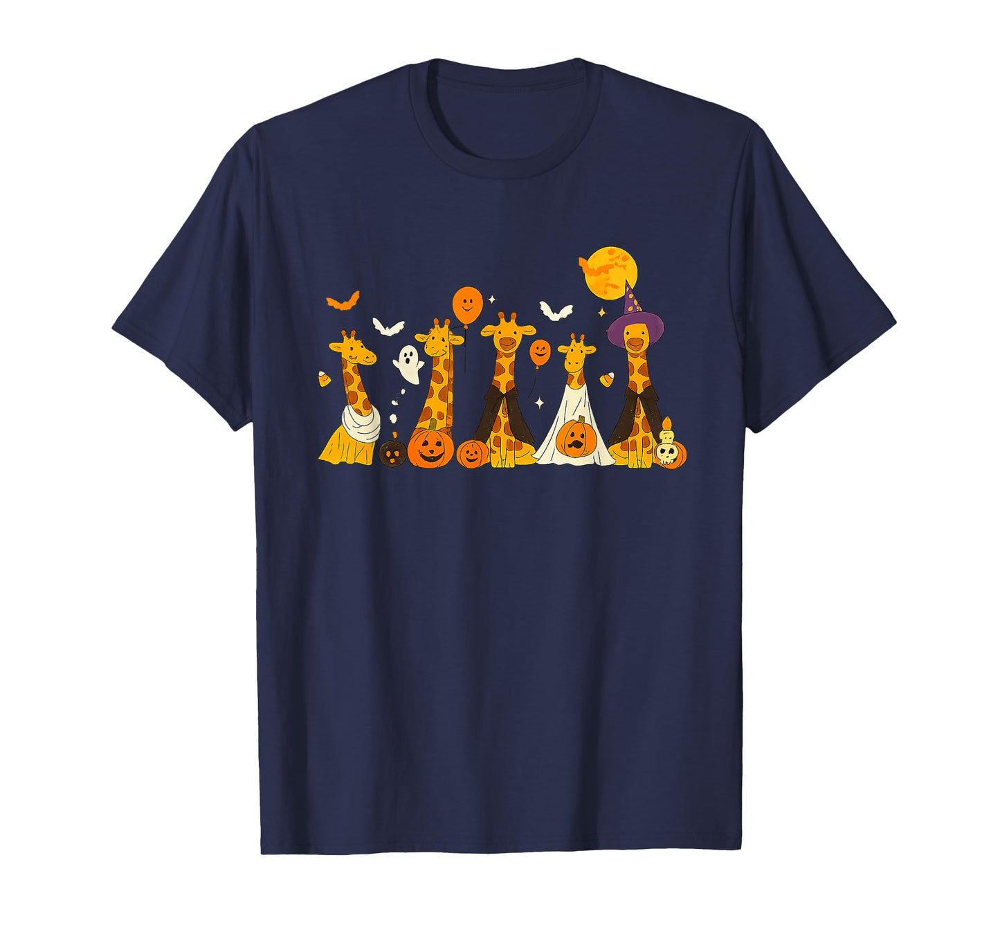 Giraffe Spooky Witch Boo Zombie Cute Halloween Boys Girls T-Shirt