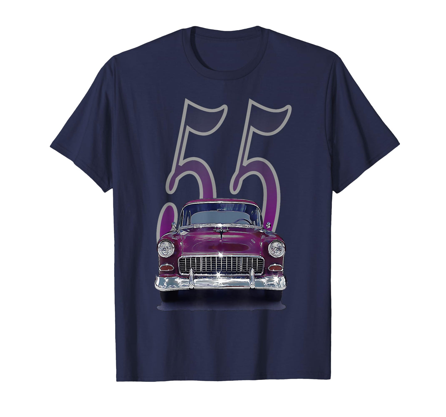 1955 55 chevys bel air classic vintage muscle car front view T-Shirt