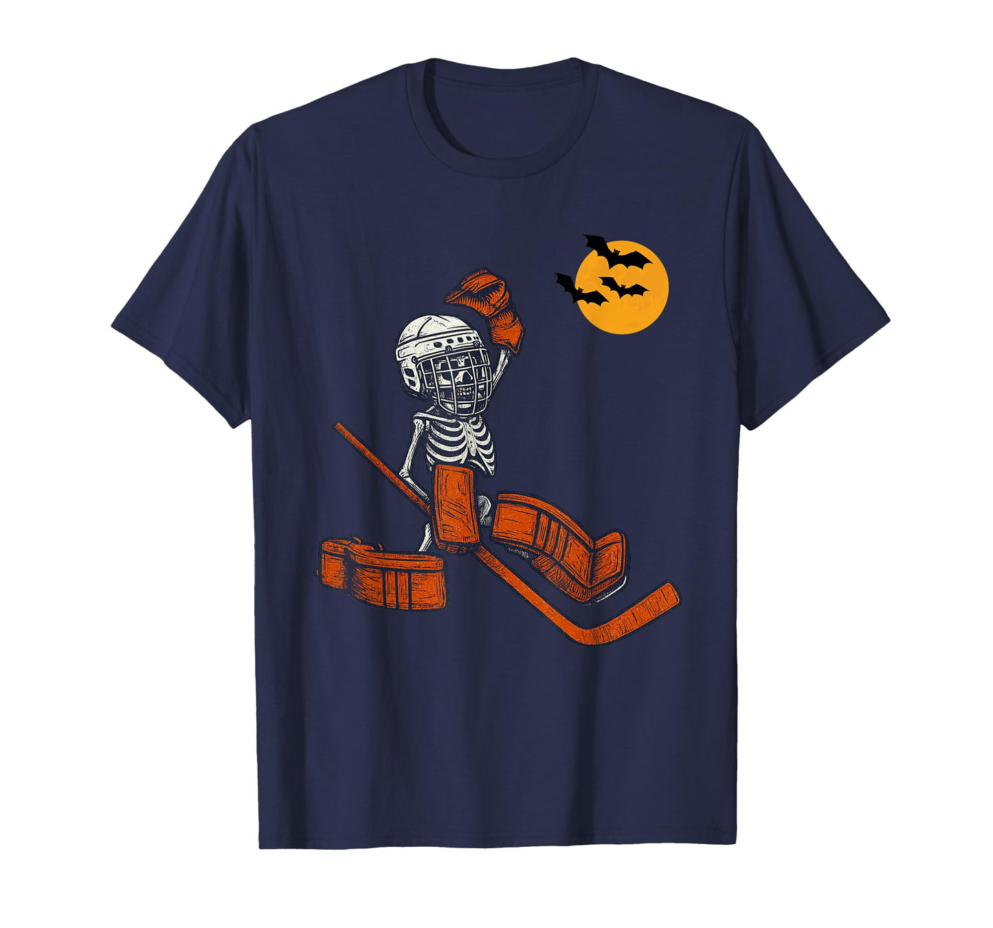 Vintage Halloween Skeleton Ice Hockey Funny Spooky Costume T-Shirt