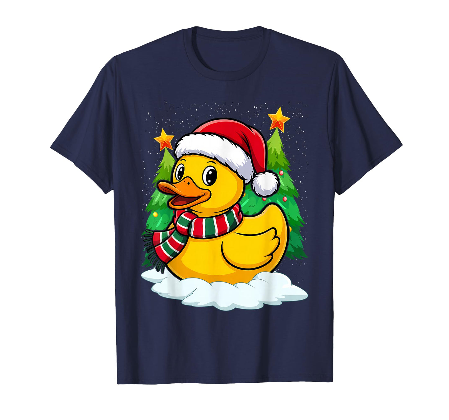 with Santa Hat Cute Rubber Duck Christmas T-Shirt