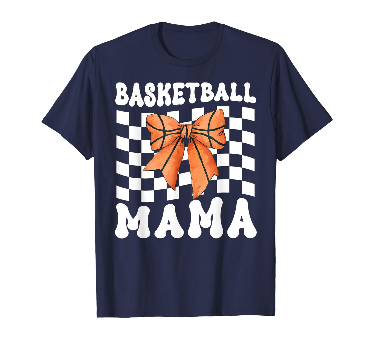 Basketball Mama Coquette Bow Game Day Funny Sports Lover Mom T-Shirt