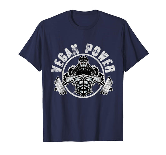 Vegan Power - Vegan Muscle Gorilla Bodybuilder Workout T-Shirt
