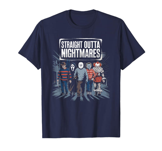 Vintage Horror Halloween Scary Straight Outta Nightmares T-Shirt