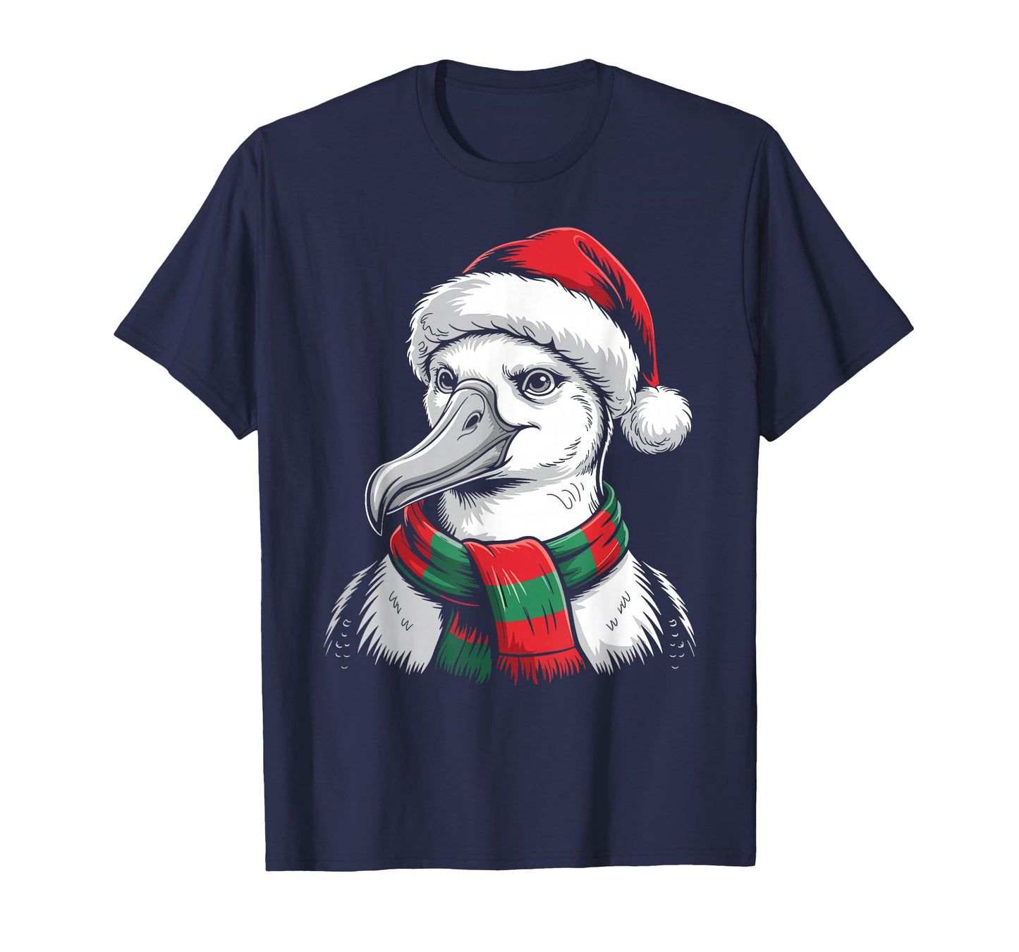 Albatross Xmas Santa Hat Scarf Christmas Costume T-Shirt