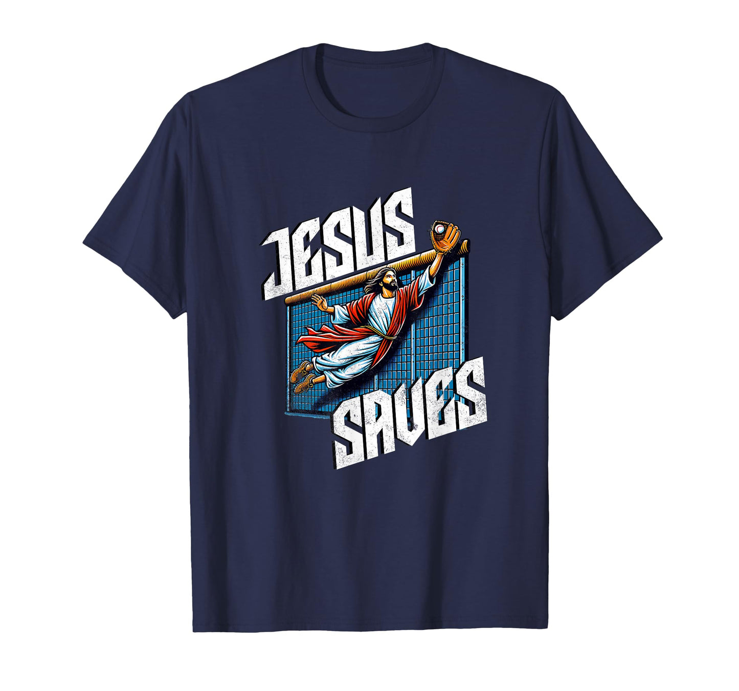 Vintage Jesus Saves Baseball Player Homerun T-Shirt