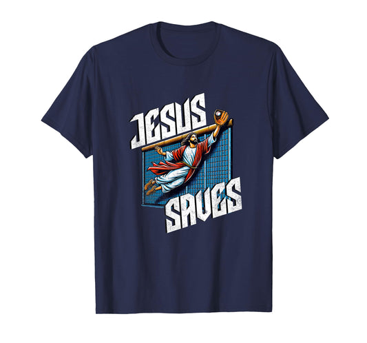 Vintage Jesus Saves Baseball Player Homerun T-Shirt