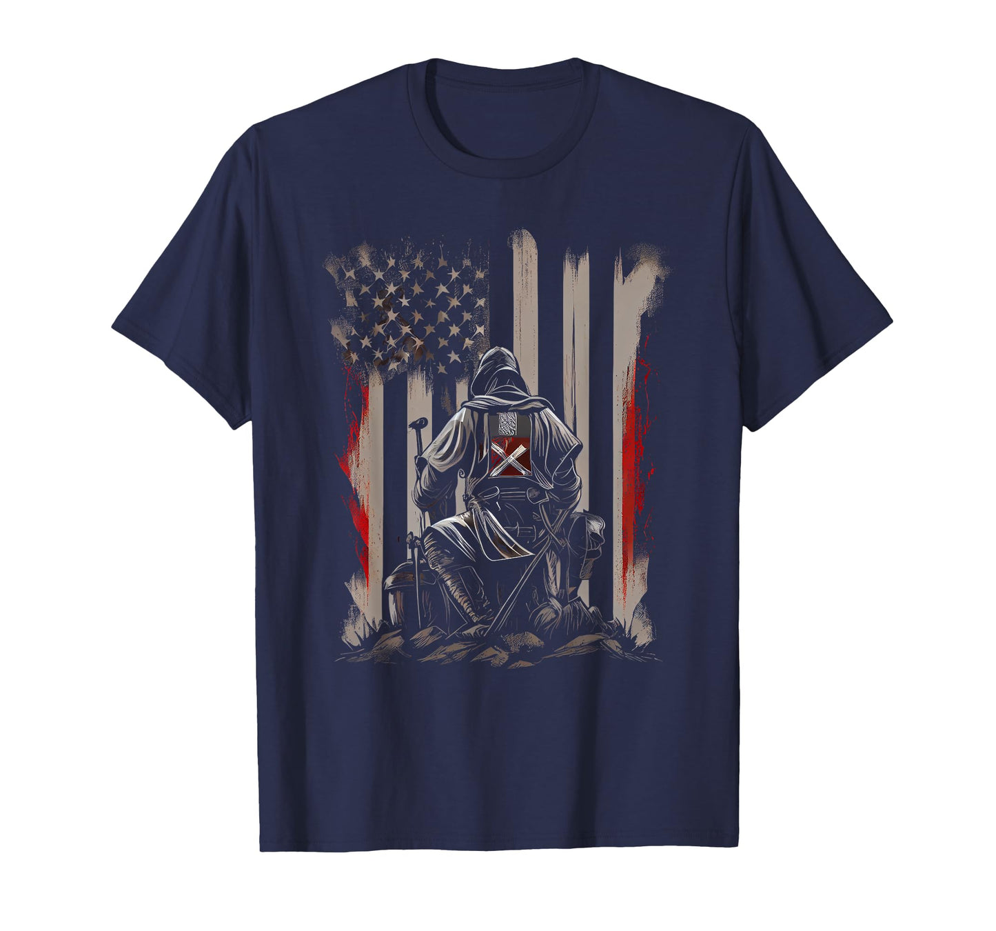 Knight Templar Kneeling Crusader Templar Warrior Of Christ T-Shirt