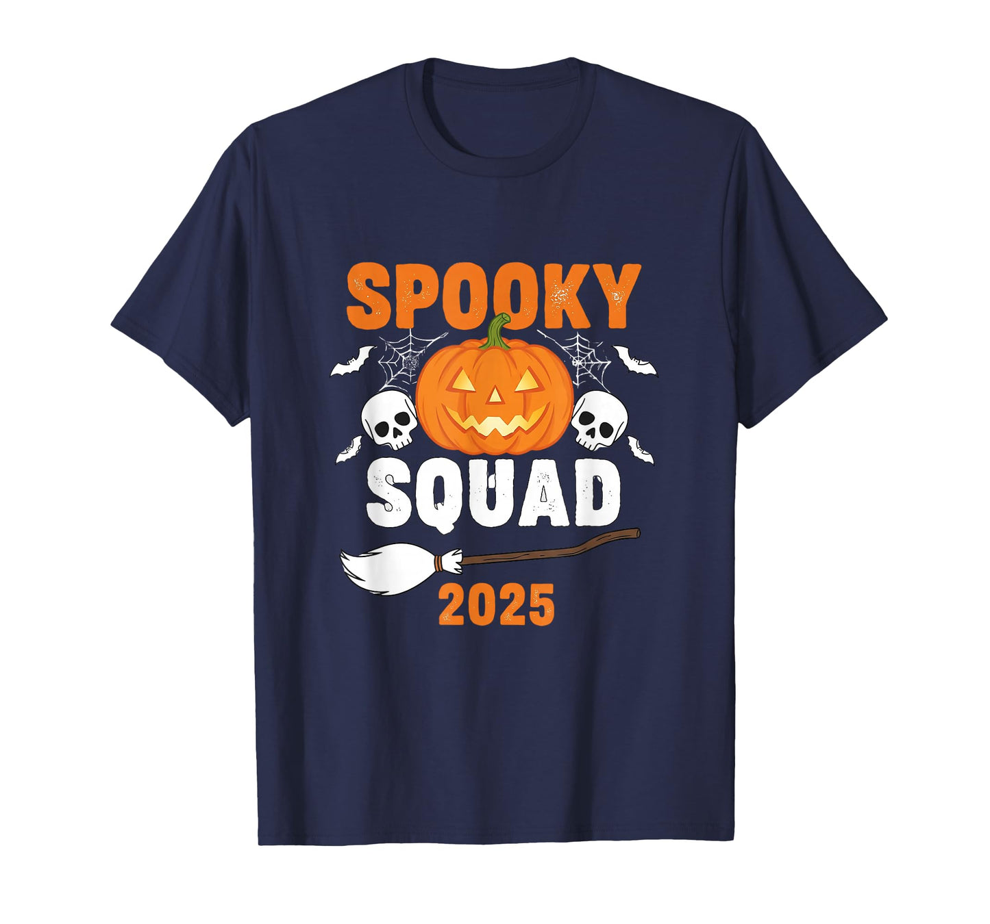 Spooky Squad 2025 Halloween Pumpkin Skull Party T-Shirt