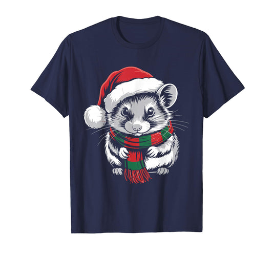 Dormouse Xmas Santa Hat Scarf Christmas Costume T-Shirt