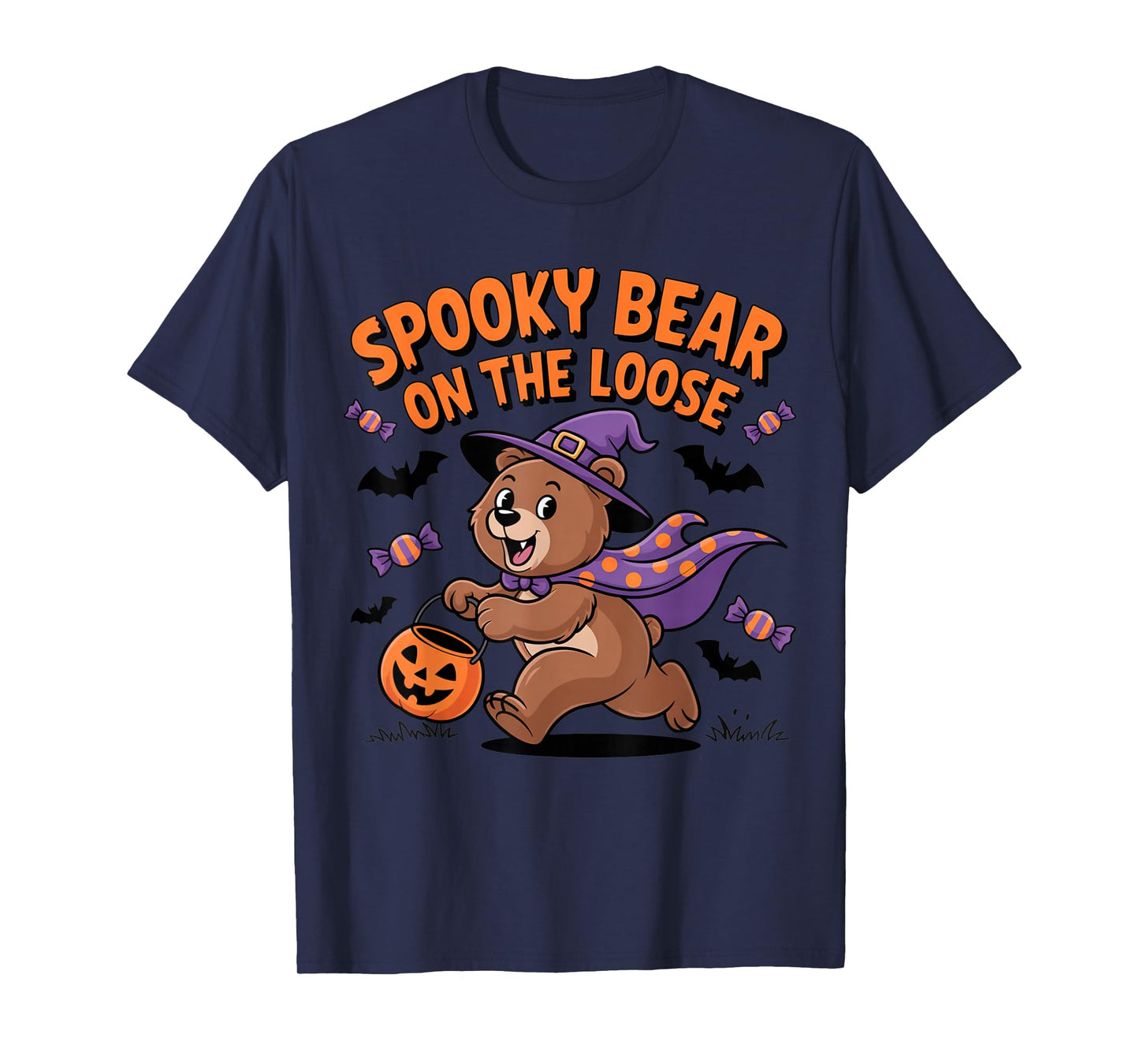 Spooky Bear On The Loose Funny Halloween Costume T-Shirt