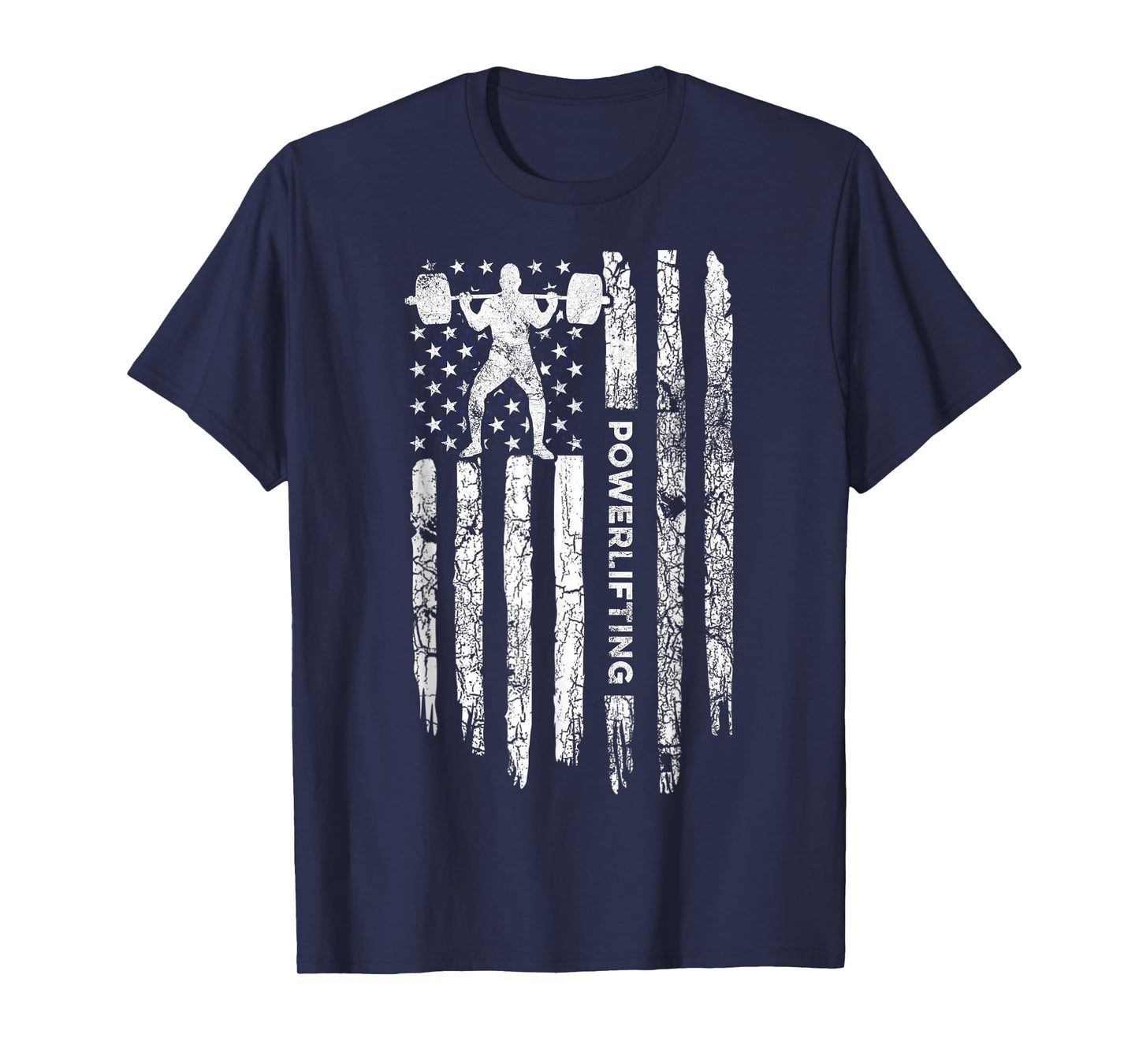 Patriotic Power Lifter Gym Funny American Flag Powerlifting T-Shirt