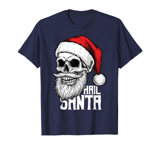 Hail Santa Pagan Happy Solstice Skeleton Gothic Christmas T-Shirt