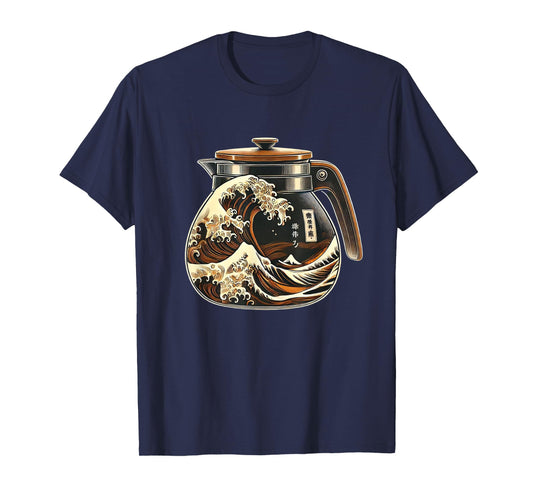 The Great Wave Of Coffee Funny Coffee Japanese I Love Coffee T-Shirt
