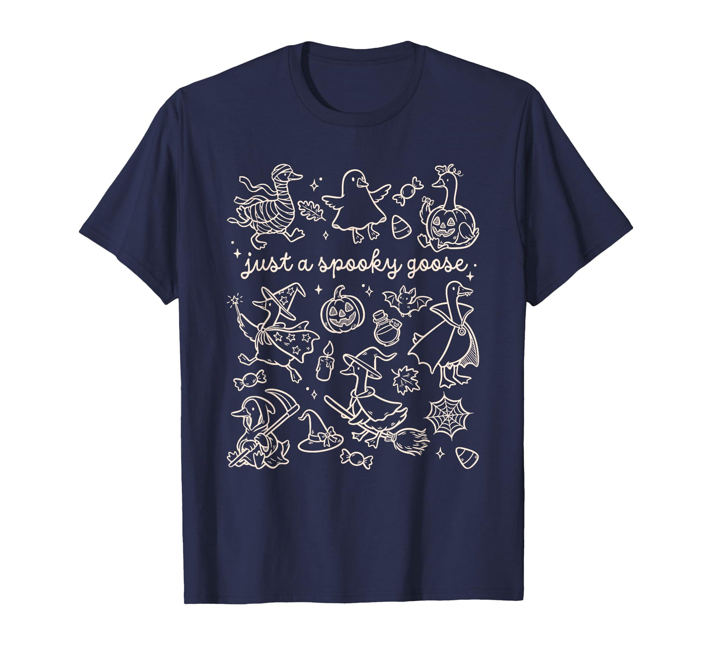 Just A Spooky Goose Halloween Silly Goose Funny Halloween T-Shirt