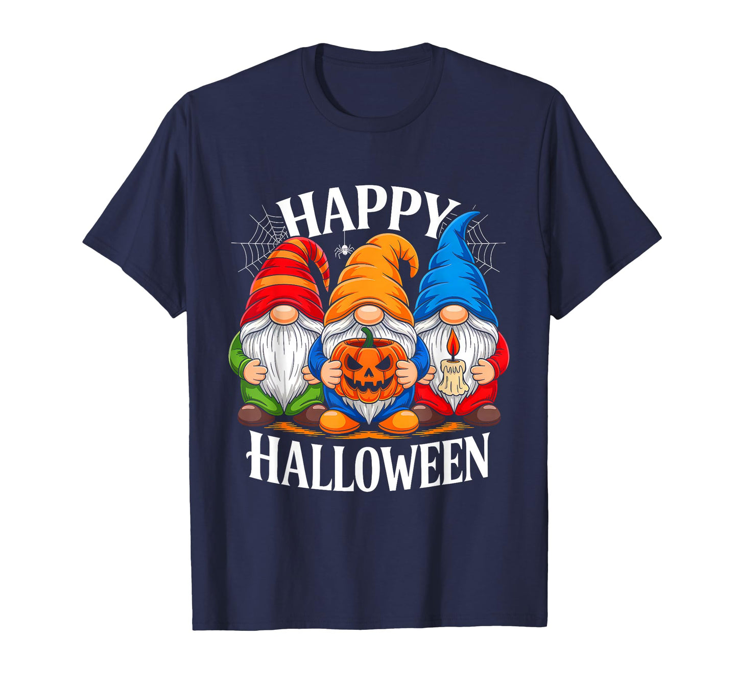Gnomes Happy Halloween Spooky Pumpkin Gnome Lover Men Women T-Shirt