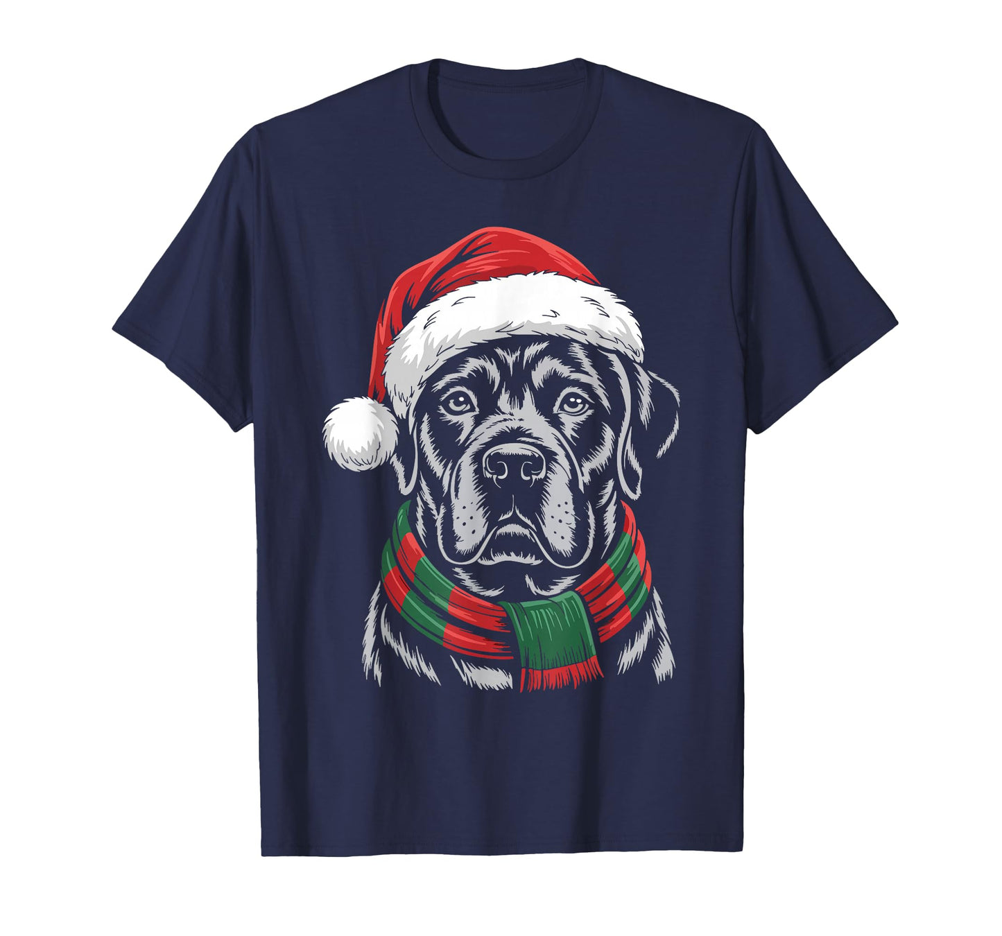 Cane Corso Dog Xmas Santa Hat Scarf Christmas Costume T-Shirt