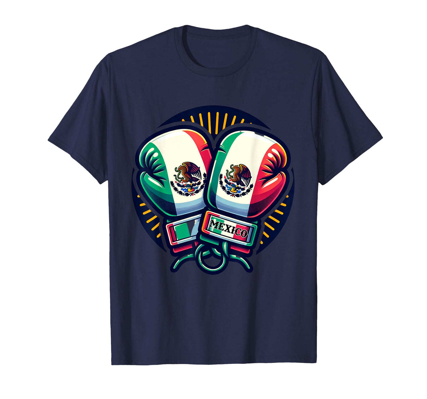 Boxing Gloves Mexico Boxing Vintage Mexican Flag T-Shirt
