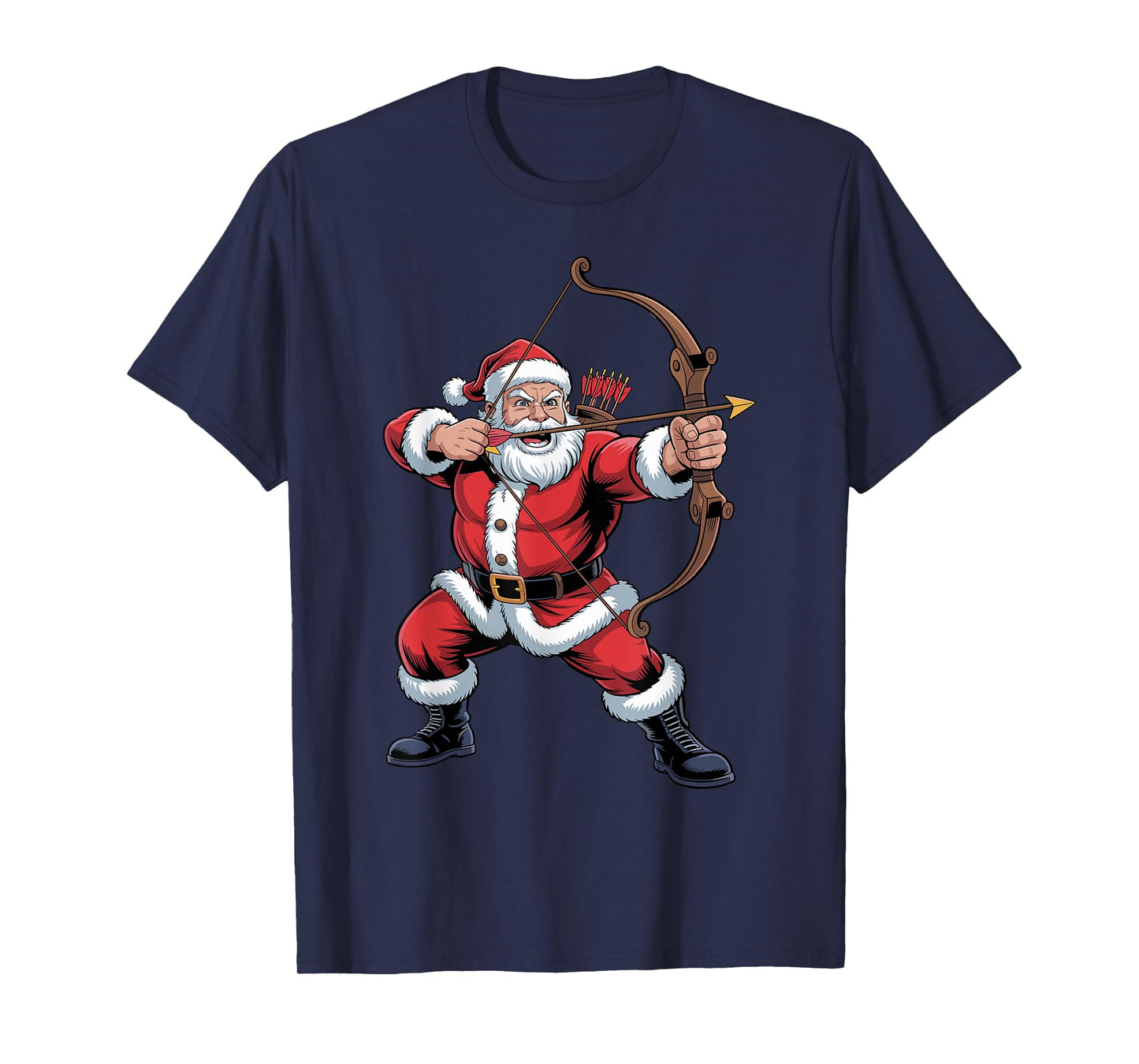 Santa Archery Lover Funny Holiday Christmas Xmas Pajama T-Shirt