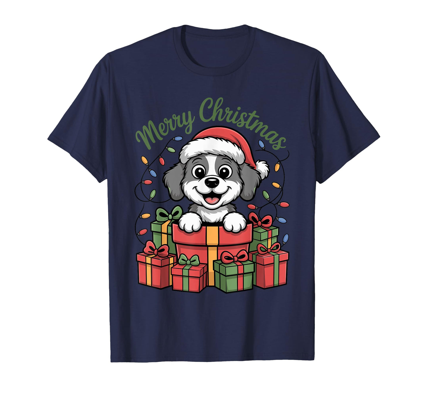 Cute Doodle Christmas Design Funny Xmas Dog Lover Holiday T-Shirt