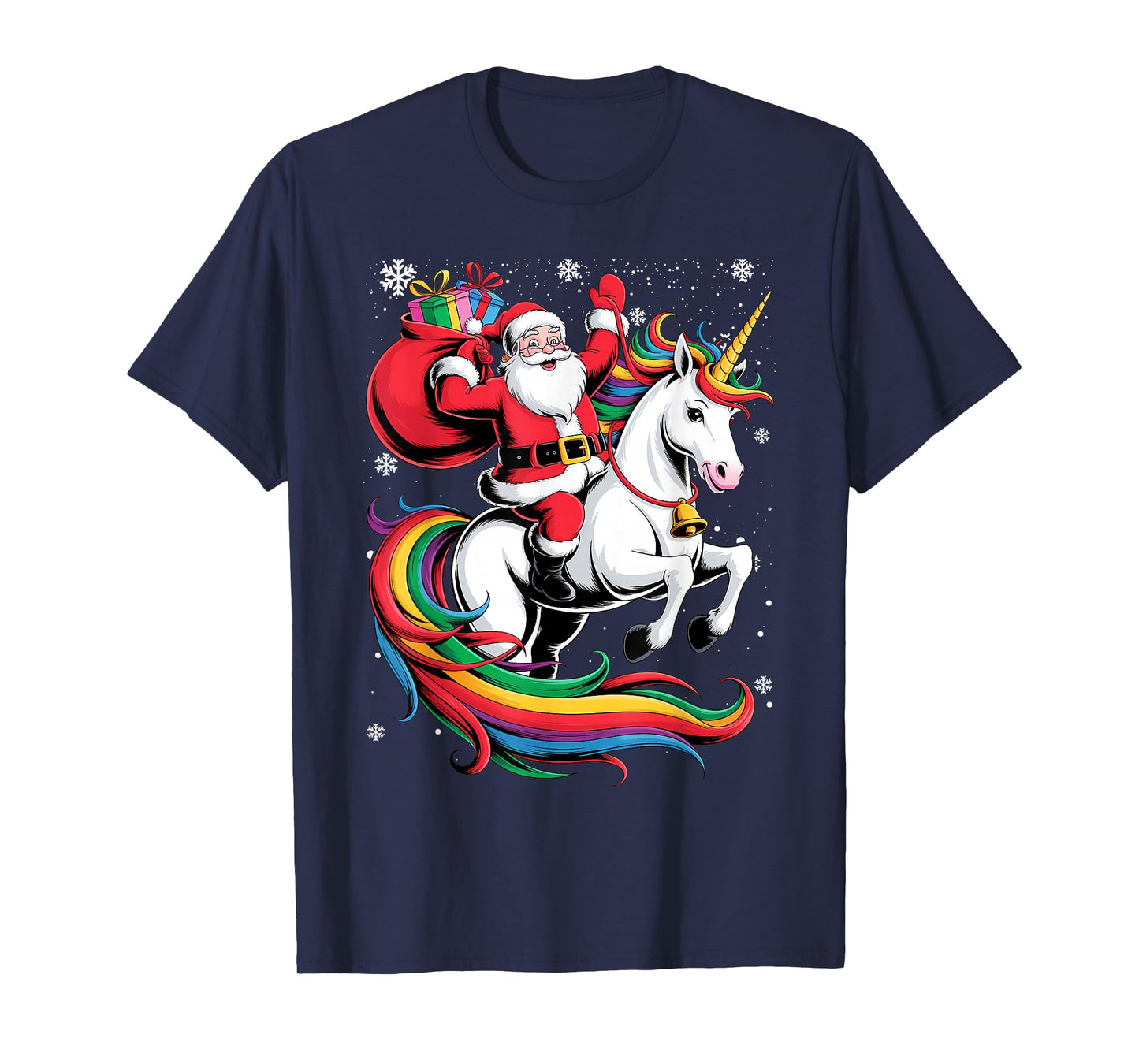 Christmas Santa Riding Unicorn Xmas T-Shirt