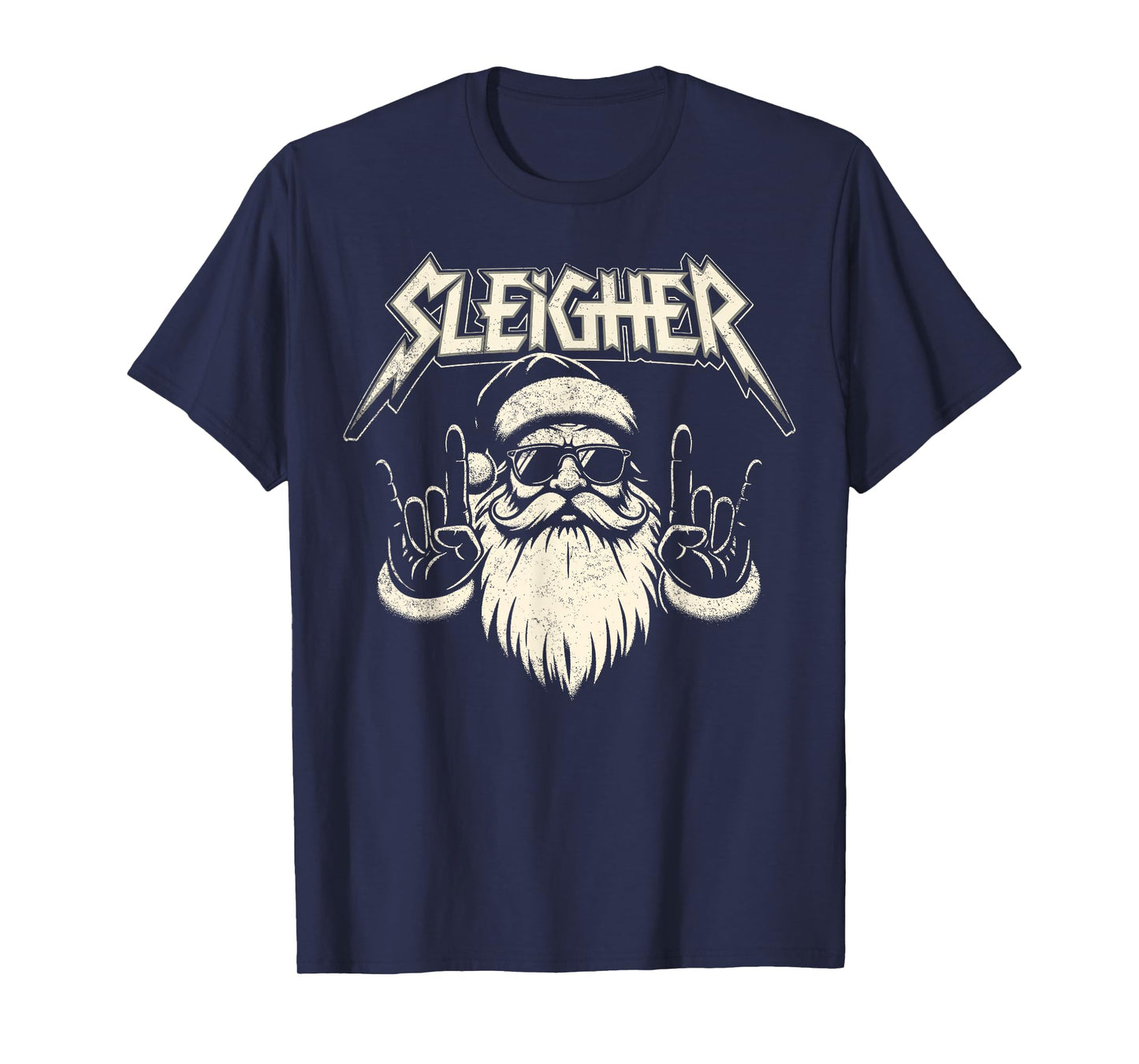 Christmas Sleigher Santa Rock Xmas Rocker Men Women Kids Boy T-Shirt