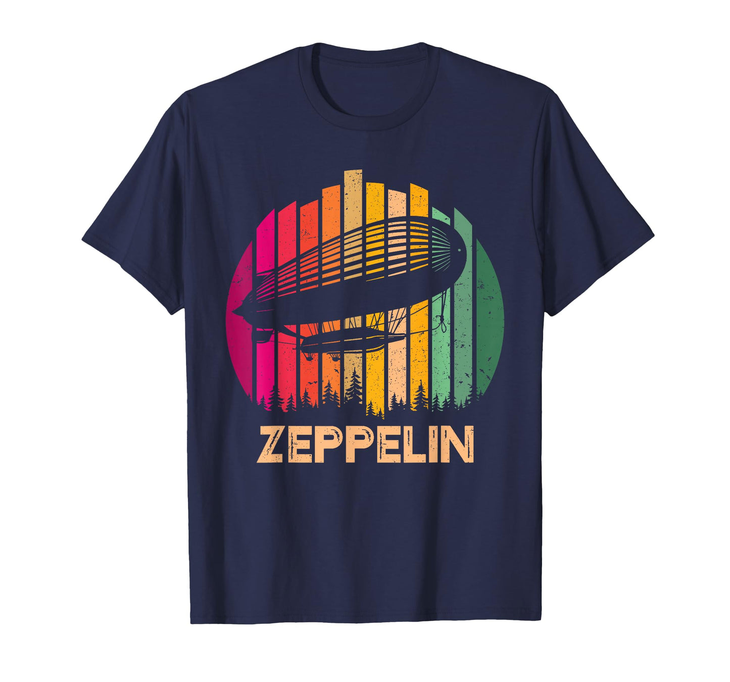 Retro Vintage Sunset Zeppelin 70s 80s Dirigible Airship T-Shirt
