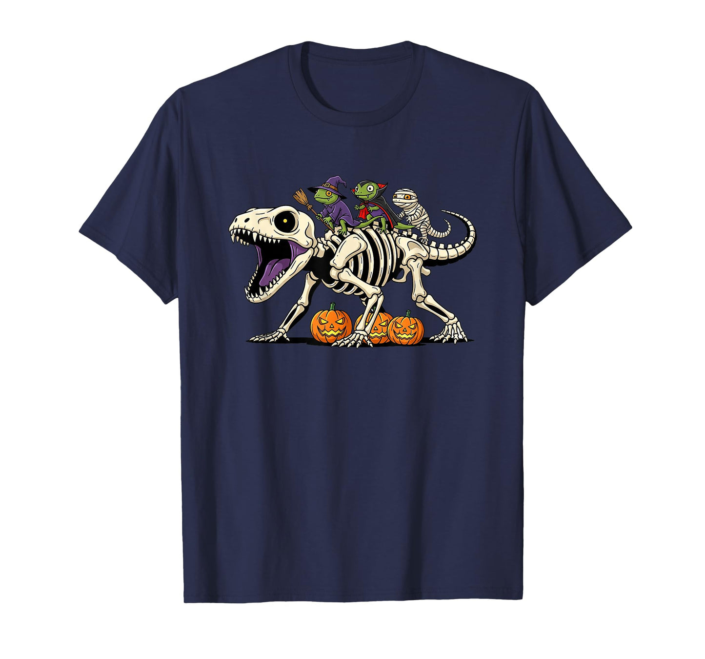 Funny Lizard Skeleton Mummy Witch Halloween Kids Mens Womens T-Shirt
