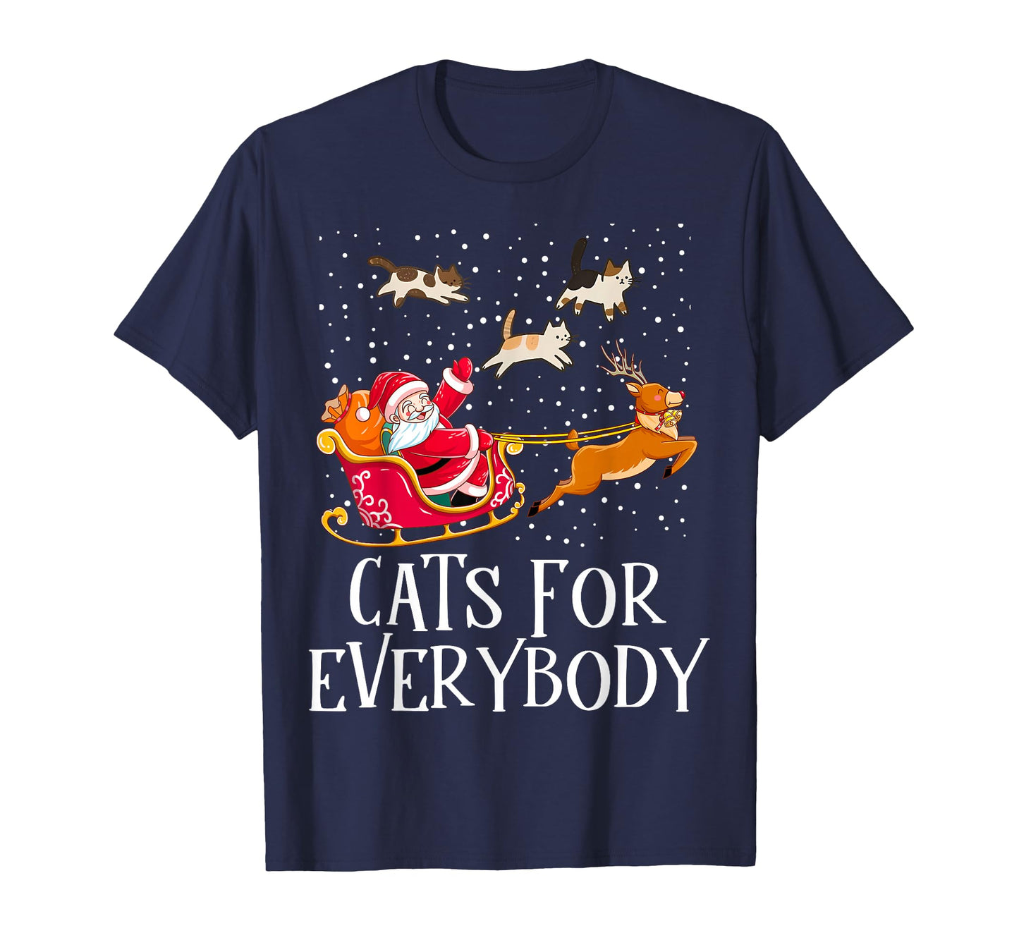 Funny Christmas Cats for Everybody Santa Clause Gifts T-Shirt