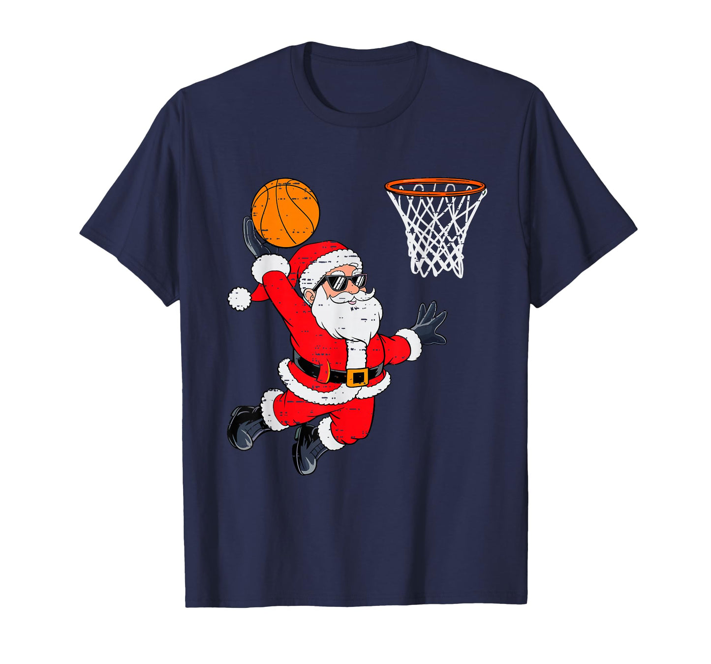 Funny Santa Dunking Basketball Christmas Xmas Mens Boys Kids T-Shirt
