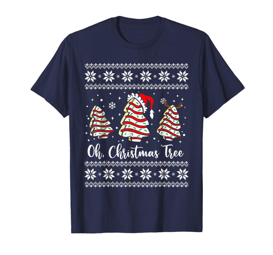 Oh Christmas Tree Cakes Debbie Becky Jen Snack Cake Lovers T-Shirt